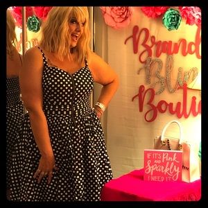 Plus Size Polka Dot Rockabilly Dress